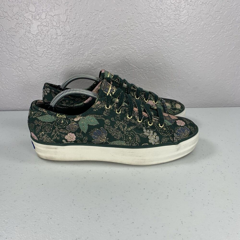 Keds x Rifle Paper Co. Triple Kick Colette Jacquard Women’s 8 Dark Green Floral